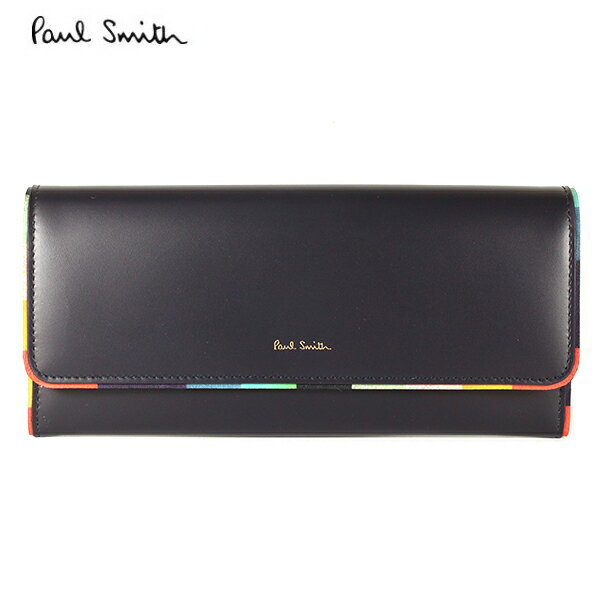 ポールスミス 長財布 レディース PaulSmith スワールスブラック ブラック W1A 5292 AEDGE 47 Made in SPAIN