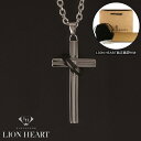 ライオンハート シルバーアクセサリー メンズ 【LION HEART】ライオンハート ネックレス メンズ ペアライン クロスリングネックレス シルバー/ブラック　04N123SM