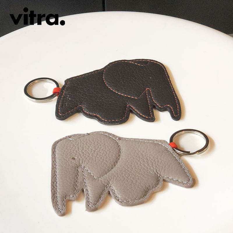 vitra（ヴィトラ）レザー キーリング エレファント Key Ring おしゃれな北欧デザインのキーホルダー 象がモチーフ Eames Elephant プレゼント ギフトに人気 男女兼用 キーホルダー サンド/チョコレート