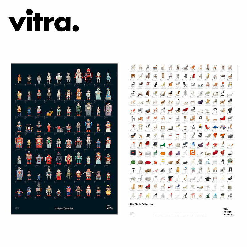 vitra（ヴィトラ）Vitra ポスター Chair Collection Poster チェア コレクション ポスター RoRobots Collection ロボット コレクション ポスター 選ばれた224点のチェアがデザイン おしゃれな北欧デザインのポスター インテリア雑貨 壁デコプレゼント ギフト人気 W840 H1190