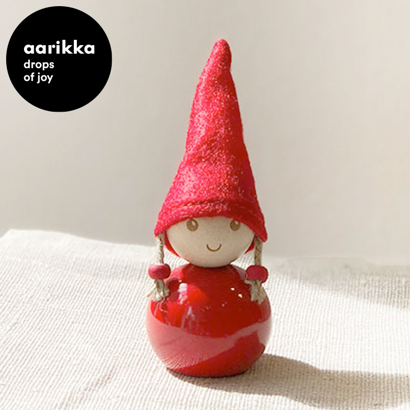 aarikka（アアリッカ）TONTTU 「KAISA」 おしゃれな北欧インテリア サンタクロース フィンランドの木で作られたインテリア雑貨 サンタの妖精 トントゥ 赤サンタ置物 プレゼント ギフトに人気のサムネイル