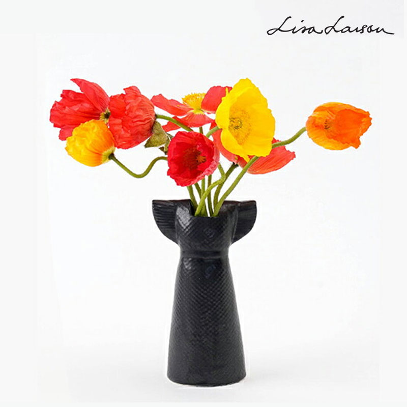 LISA LARSON（リサ・ラーソン）花瓶 フラワーベース VASES ブラック Dress ドレス ワードローブシリーズ 洋服 陶器置物 インテリア スウェーデン 北欧雑貨