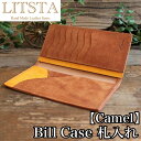 リティスタ 財布 メンズ 【クーポンあり】LITSTA リティスタ Bill Case Camel キャメル | ビルケース 束入れ 札入れ 長財布 薄い 極薄 イタリアンレザー pueblo プエブロ メンズ レディース 人気 おすすめ おしゃれ かわいい プレゼント 日本製