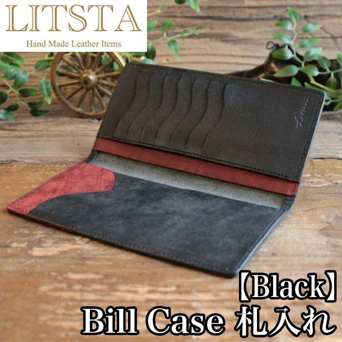 リティスタ 長財布 メンズ 【クーポンあり】LITSTA リティスタ Bill Case Black ブラック | ビルケース 束入れ 札入れ 長財布 薄い 極薄 イタリアンレザー pueblo プエブロ メンズ レディース 人気 おすすめ おしゃれ かわいい プレゼント 日本製