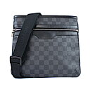 【中古】美品 ルイヴィトン LOUIS VUITTON ダミエ グラフィット 黒 トマス ショルダー ...