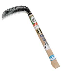 手打 厚鎌（木鎌）（両刃）165mm