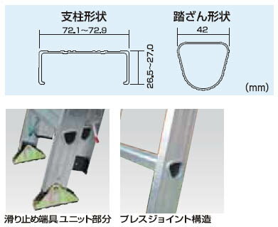 2連はしご スーパーコスモス(全長：7.31m)メーカー直送 代引不可 個人宅不可 PICA ...