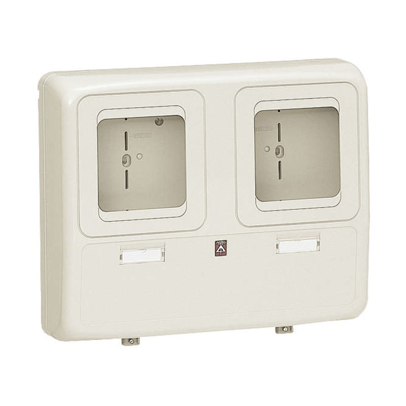 自己消火性樹脂製仕様電力量計ボックス(化粧ボックス)色：ミルキーホワイト適合電力計・1φ2W：～120A・1φ(3φ)3W：～30A適用：2個用※中部電力(株)管内の120A電力計は取り付きません。※商品画像は代表画像になります。実際の商品...