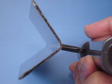 中首 内丸面引鏝 本焼 長さ180mm×径4.5mm 黒柄 受注生産品 カクマン(本職用) 720