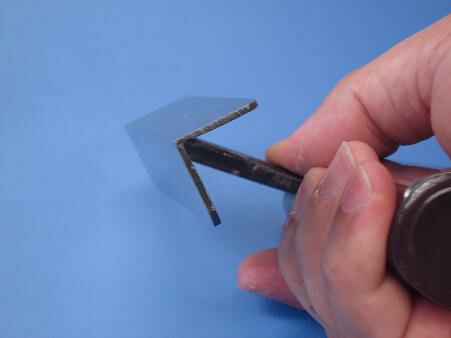 中首 両セマ切付面引鏝 本焼 120mm 羽根巾21～30mm 黒柄 受注生産品 カクマン(本職用) 730