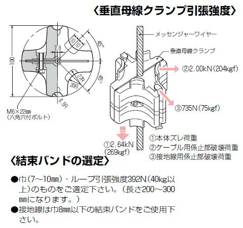 垂直母線クランプ(垂直幹線配線用絶縁クランプ) 1個価格 未来工業(MIRAI) KM-6A
