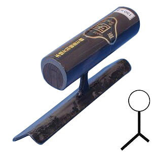 中首 片羽根面引鏝 本焼 内丸 120mm×7.5R 黒柄 受注生産品 カクマン(本職用) 740