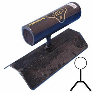 中首 角面引鏝 本焼 120mm×9.0mm 黒柄 受注生産品 カクマン(本職用) 742