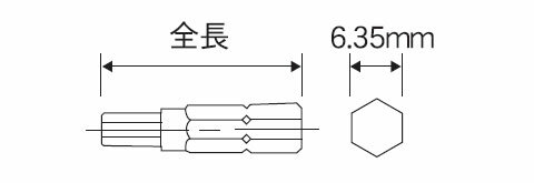 Pro-Autoドライバービット(マイナス)(差込角6.35mm六角・サイズ1.0×7mm) SEK(スエカゲ) 145