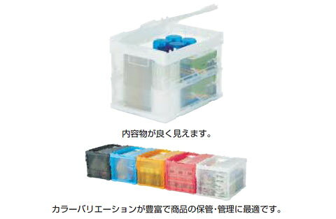折りたたみコンテナ(スケルコン)(20Lタイプ・フタ付)透明ブルー トラスコ TR-SC20-B