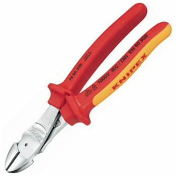 鑷子 - 絶縁強力斜ニッパー 180mm KNIPEX(クニペックス) 7406-180