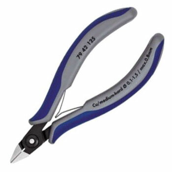 エレクトロニクスニッパー 長さ125mm KNIPEX(クニペックス) 7942-125