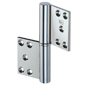 真鍮異形旗丁番 左 127×102 クローム 1箱2枚価格 ※メーカー取寄品 シロクマ BB-101