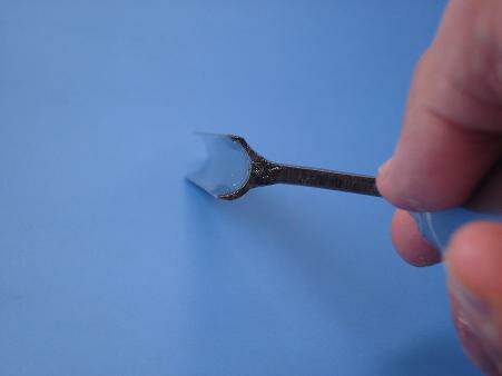 元首 内丸目地鏝 本焼 120mm×7.5mm 黒柄 受注生産品 カクマン(本職用) 709