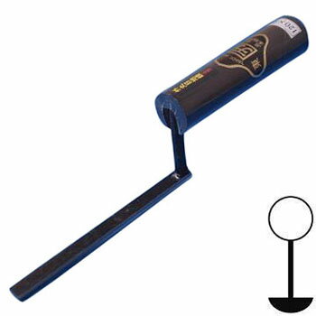 元首 外丸目地鏝 本焼 120mm×10.5mm 黒柄 受注生産品 カクマン(本職用) 710