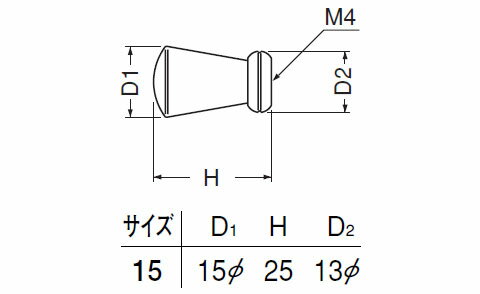 真鍮 チェスツマミ 15mm 金 1個価格 ※メーカー取寄品 シロクマ KB-94
