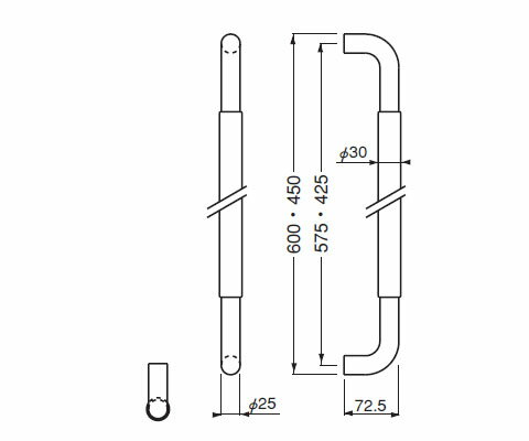 G型 丸棒取手 大 クローム/ウッド 1組価格 ※メーカー取寄品 シロクマ NO-254G