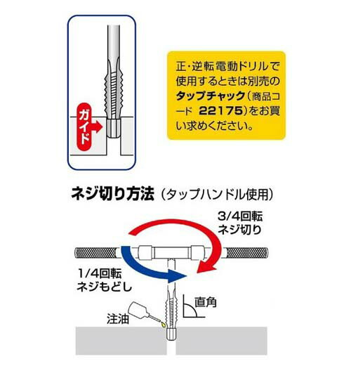 ガイド付タップ M3×0.5mm イチネンMTM ミツトモ 22246
