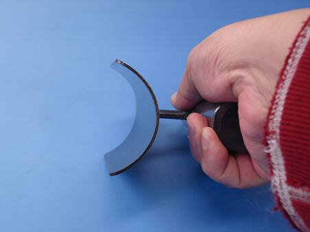 中首 ナマコ鏝 先切型 本焼 120mmx面サイズ30～40mm 黒柄 受注生産品 カクマン(本職用) 803