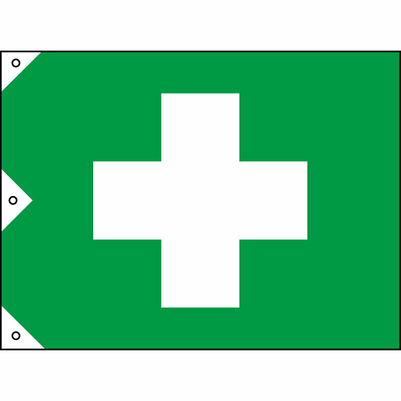 衛生旗 大 1000×1500mm 取寄品 日本緑十字社 250031 ( 安全十字旗 労働安全旗 緑十字旗 衛生旗(大) )