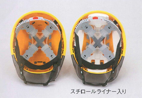 通気孔付ヘルメットVenti（本体・ホワイト-スチロール入ひさし・スモーク）【受注...