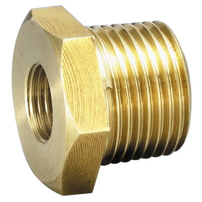 黄銅製ねじ込継手 ブッシング 外ネジ×内ネジ(R×Rc)1/2×1/8 フローバル GBU-0401-BS