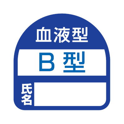 ヘルメット用ステッカー 血液型B型 氏名 35×35mm 2枚入り TOYO トーヨーセフティー 68-002