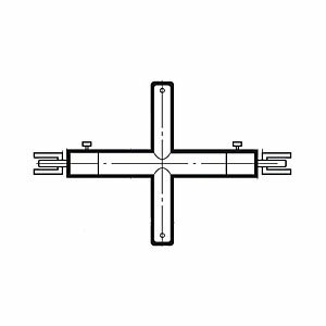 Vクイッククロスバーシングル25径 595mm クローム VQXS-25-2025 ロイヤル VQXS-25-2025
