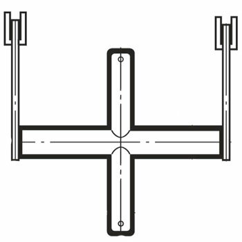 ブラケットクロスバーシングル25径(自動ロック式抜け止め付き)600mm APゴールド BXS-25S-2525 ロイヤル BXS-25S-2525