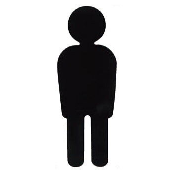 トイレマーク 男 白 1箱5枚価格 ※メーカー取寄品 シロクマ NAC-350-1