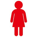 トイレマーク 女 白 1枚価格 ※メーカー取寄品 シロクマ NAC-351-2
