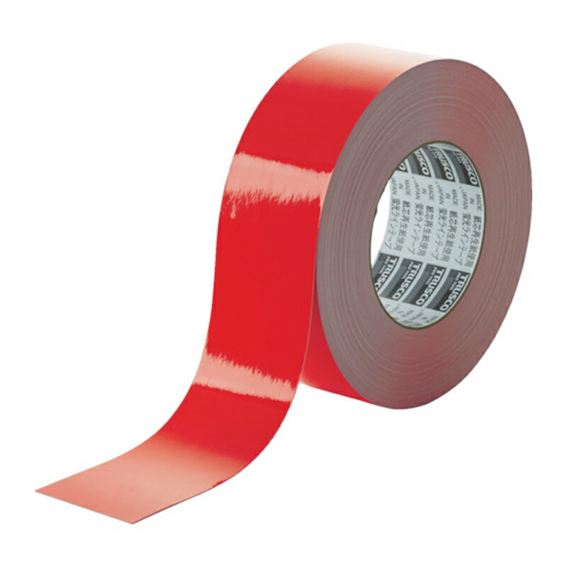 蛍光ラインテープ 100mm×10m レッド トラスコ TLK-10010R