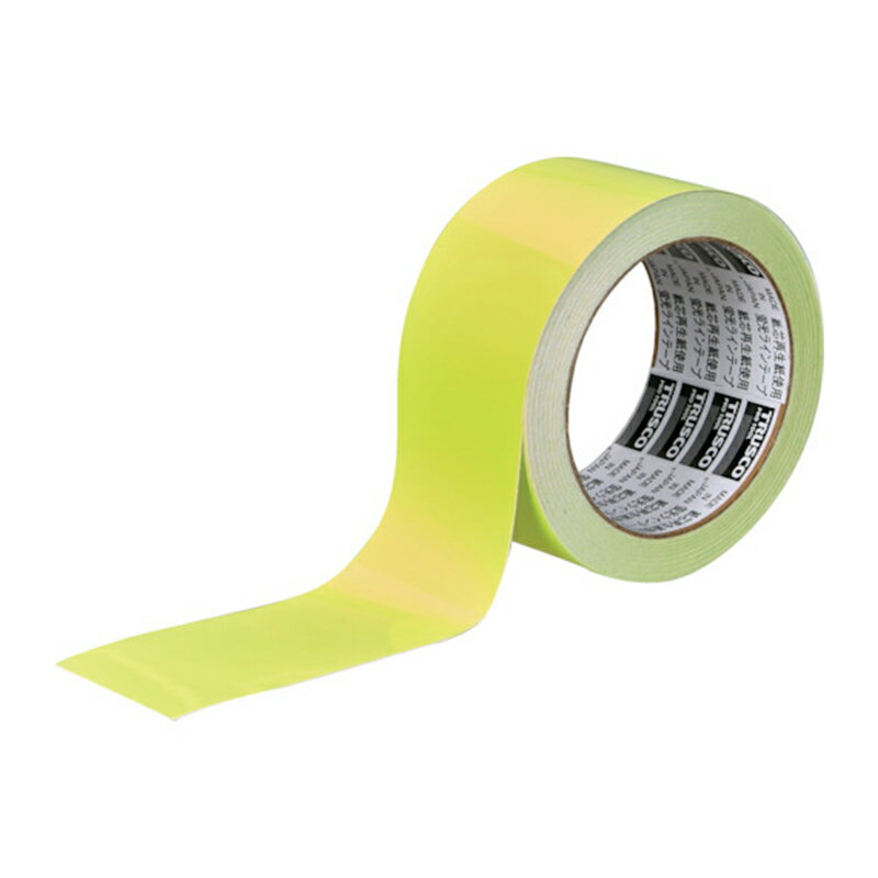 蛍光ラインテープ 100mm×10m イエロー トラスコ TLK-10010Y
