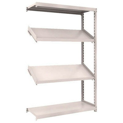 M2型軽中量ボルトレス棚 1200×450×H1800 4段うち傾斜2段タイプ 連結型 トラスコ M2-6444K2B