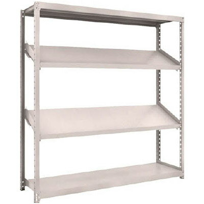 特徴段替が簡単。ラック本体はボルトレス構造なので、棚板の段替えが簡単です。傾斜角度を自在に設定。用途に合わせて水平から約30度まで傾斜させることができます。組立式。一段あたりの均等積載量200kg/段棚板調整ピッチ50mm粉体塗装。4段うち傾斜2段タイプ前あたり付仕様色：ネオグレー間口(mm)：1760奥行(mm)：450高さ(mm)：1800棚段数(段)：4有効間口(mm)：1716組立目安：2人30分外寸間口(mm)：1805外寸奥行(mm)：455外寸高さ(mm)：1808質量(kg)：52.2生産国 日本