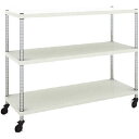 フェニックスラック 1200×450 3段 U車輪付 ホワイト※メーカー直送品 車上渡し品 トラスコ PER-3443-U125-W(3)