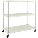 フェニックスラック 1200×600 3段 U車輪付 ホワイト※メーカー直送品 車上渡し品 トラスコ PER-4463-U125-W(3)