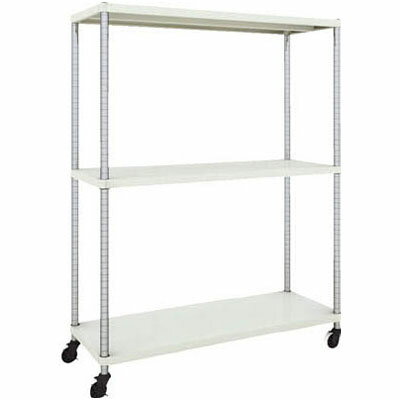 フェニックスラック 1200×450 3段 U車輪付 ホワイト※メーカー直送品 車上渡し品 トラスコ PER-5443-U125-W
