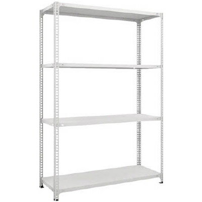 セミボルトレス軽量棚 W1200×D450×H1800 4段 ホワイト メーカー直送品 代引不可 トラスコ SBL-6444-W