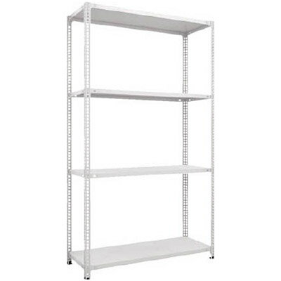 セミボルトレス軽量棚 W1200×D450×H2100 4段 ホワイト メーカー直送品 代引不可 トラスコ SBL-7444-W