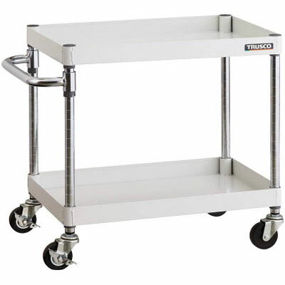 フェニックスワゴン 750×500 2段 径75ゴム車輪 ホワイト メーカー直送品 車上渡し 代引不可 トラスコ P..