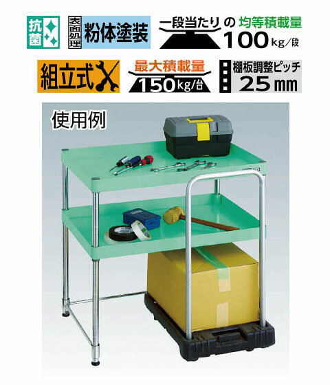 フェニックスワゴン ラック型 900×600 4段 ヤンググリーン メーカー直送品 車上渡し 代引不可 トラスコ PEW-R1594-YG