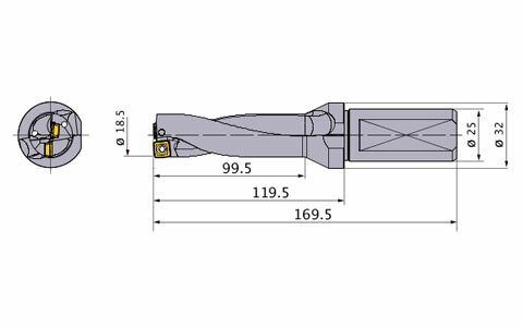 MVXドリル小径 三菱マテリアル MVX1850X5F25