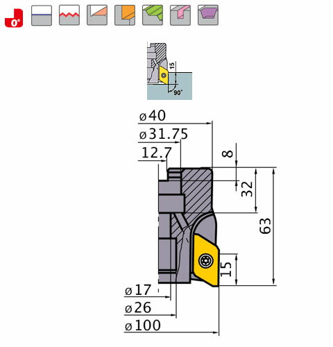 TA式ハイレーキエンドミドル アルミニウム合金・難削材切削用 三菱マテリアル BXD4000R10006DA 2
