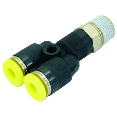 チューブ継手 ブランチY ねじ径R1/4×4.5mm 新潟精機 PX10-02